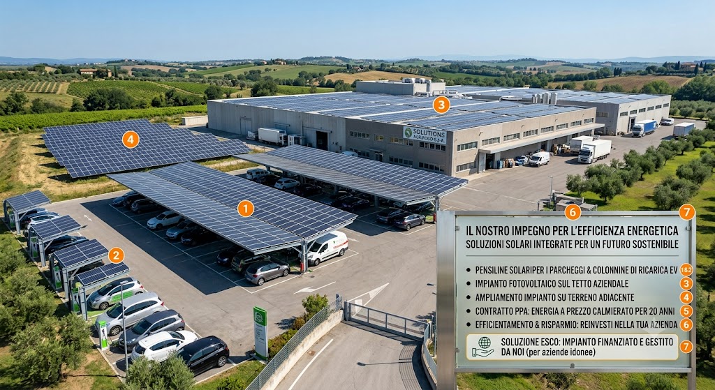 Pensiline per parcheggi e colonnine di ricarica